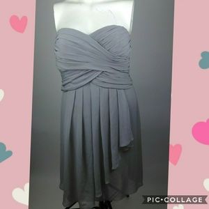 Davids bridal grey strapless dress size 16